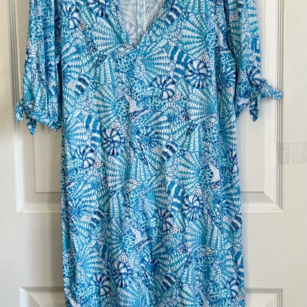 LILLY PULITZER EASLEY DRESS, Amalfi Blue print, size xl - Picture 6 of 6